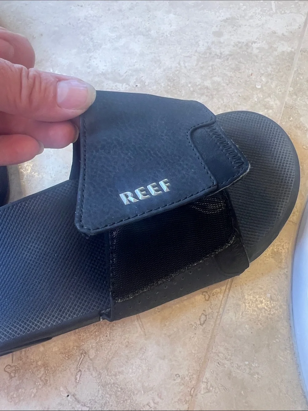 Reef Black Men's Slide Sandals - Cushioned Slip-On Slides